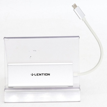 USB rozbočovač Lention, 8v1, sivý