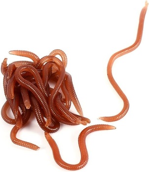Falešná žížala pinworm rybářská návnada, rybářská soft bait žížala návnada, 17-18 kusů