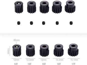 DollaTek 5PCS 32DP 5mm 13T 14T 15T 16T 17T Kombinovaná sada ozubených kolies pre bezkomutátorový 1/8