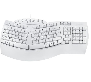Ergonomická klávesnica Perixx, biela
