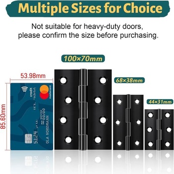 Panty Yeepeo 4 Pack skládací 100 mm × 70 mm, černý Pant z nerezové oceli Klavírní pant Malý pantový
