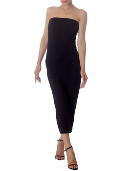iB-iP Dámské dlouhé šaty bez ramínek Bodycon s odhalenými rameny, velikost: 38, černá