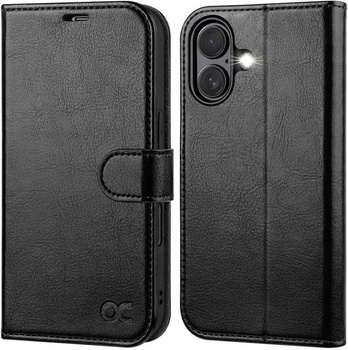 OCASE púzdro na mobilný telefón iPhone 16 prémiová PU koža, funkcia stojančeka na kartu, ochranné