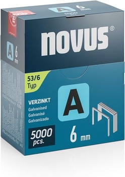 Jemné drôtené sponky NOVUS TOOLS 6 mm, 5000 sponiek typu 53/6, hromadné balenie, zošívací materiál na