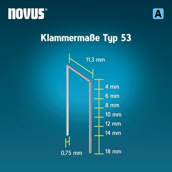 Jemné drôtené sponky NOVUS TOOLS 6 mm, 5000 sponiek typu 53/6, hromadné balenie, zošívací materiál na