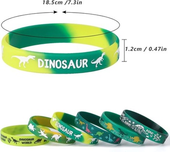 vamei Dinosauří silikonové náramky Balení 30 Dinosauří párty taštičky Party silikonový náramek pro