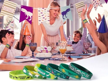 vamei Dinosauří silikonové náramky Balení 30 Dinosauří párty taštičky Party silikonový náramek pro