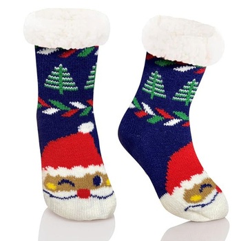 Dětské vánoční ponožky pro dívky, zimní termoponožky pro děti a dívky, protiskluzové vánoční