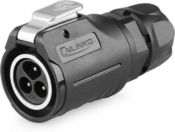 CNLINKO LP-16 3pinový priemyselný vodotesný konektor, kruhový konektor IP68, plastové púzdro PBT