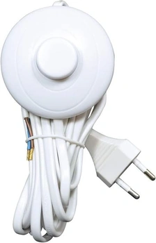 TIBELEC - Elektrická šňůra s nožním spínačem a 2-pólovou zástrčkou L.3M, bílá
