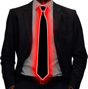 Svítící kravata Ainiv červená