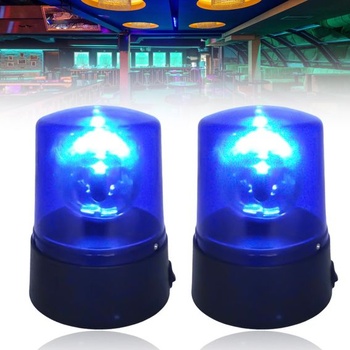 LED modré světlo: 2 kusy LED párty světel v designu modrého světla, LED otočné světlo s otočným