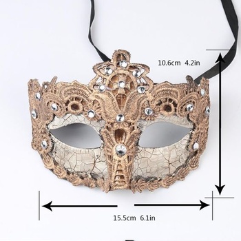 HDCRYSTALGIFTS Sada 2 párových masiek Benátska párty maska ​​Šampanské Halloween Prom Costume Mask