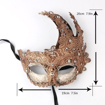 HDCRYSTALGIFTS Sada 2 párových masiek Benátska párty maska ​​Šampanské Halloween Prom Costume Mask