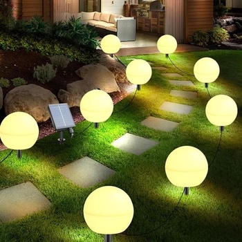 Solárne lampy do exteriéru, záhrada, 6 kusov, guľové solárne rozprávkové svetlá, vonkajšie, 7