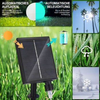 Solárne lampy do exteriéru, záhrada, 6 kusov, guľové solárne rozprávkové svetlá, vonkajšie, 7