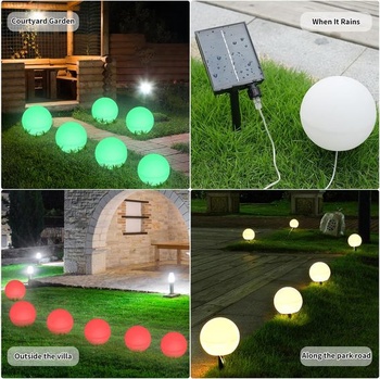 Solární lampy do exteriéru, zahrada, 6 kusů, kulová solární pohádková světla, venkovní, 7