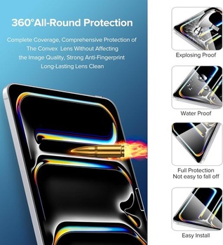 iVoler 2dielna fólia z tvrdeného skla pre Apple iPad Pro 11palcový generácie 2024, s 2dielnou fóliou na
