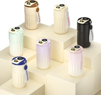 Homealexa hrnek na kávu digitální termosky 410ml 316 nerez cestovní hrnek izolovaný vakuový