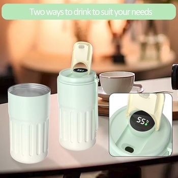 Homealexa hrnek na kávu digitální termosky 410ml 316 nerez cestovní hrnek izolovaný vakuový