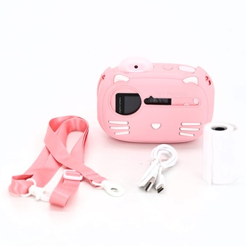 Dětská růžová instantní kamera Minibear 