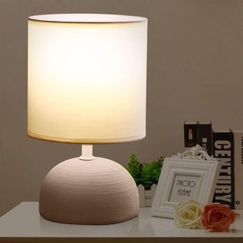 Stolová lampa keramická stolná lampa na nočný stolík nočný stolík látkové tienidlo E14 vintage retro