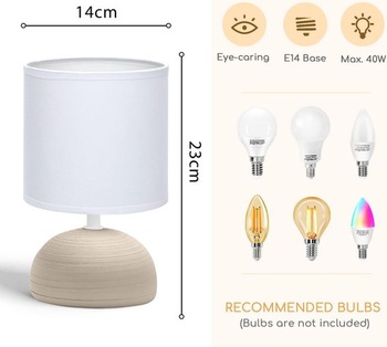 Stolová lampa keramická stolná lampa na nočný stolík nočný stolík látkové tienidlo E14 vintage retro