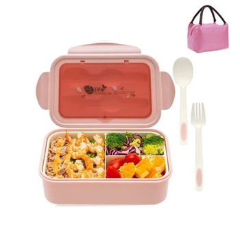 KingCorey Bento Box pro dospělé a děti – 1400ml Bento Box se lžičkou a vidličkou – odolný,