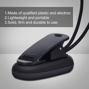 Dilwe LED světlo pro hudební stojan, nastavitelná lampa s dvojitou hlavou a USB kabelem lampa pro