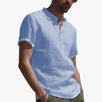 Pánská košile Yaobaole modrá vel. XL