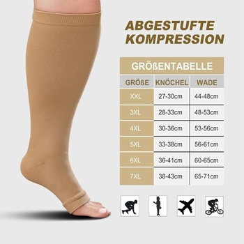 ZFSOCK odstupňované kompresné ponožky pre mužov a ženy: podporné ponožky pre nadmernú veľkosť