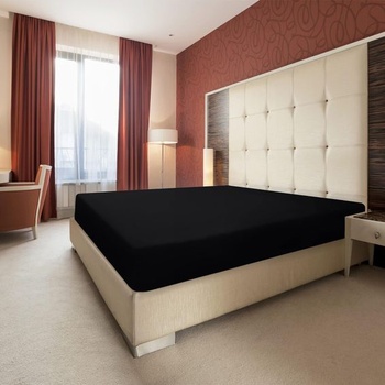 Obliečky Utopia - Vypasované prestieradlo 80x200cm - Čierna - Vypasované prestieradlo z kartáčovaného