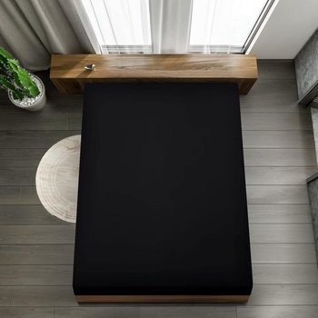 Obliečky Utopia - Vypasované prestieradlo 80x200cm - Čierna - Vypasované prestieradlo z kartáčovaného