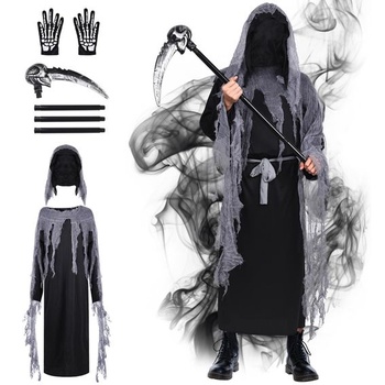 Kostým Ulikey Grim Reaper, Halloween Kostým Grim Reaper pro muže Dívky, Halloweenská sada kostýmů s