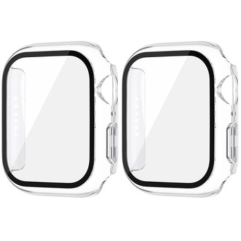 HANKN 2 Units 45mm Case for Apple Watch Series 9 8 7 45mm Tempered Glass Screen Protector Case,