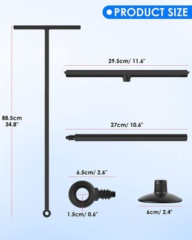 BROTOU stierka do sprchy, 24-89cm nastaviteľná protišmyková silikónová stierka sprchová široká,