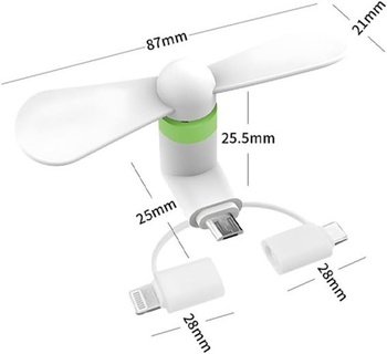 USB ventilátory, telefónne ventilátory, 2 PCS mini ventilátor, mobilný telefón ventilátor, prenosný