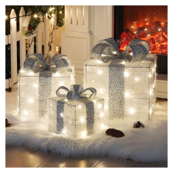 Vianočné dekorácie Elktry s motívom darčekov