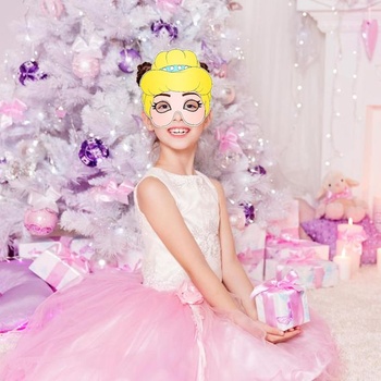 Hifot Princezná masky na maľovanie Detské darčeky k narodeninám Princezná masky na vyfarbovanie Cosplay