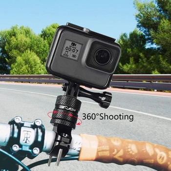 Držiak na bicykel pre akčnú kameru Hliníková akčná kamera s riadidlami Držiak na bicykel Akcia otočný o 360