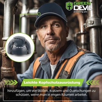 Ochranná čepice GREEN DEVIL Matrix Lite proti nárazu, univerzální bezpečnostní vložka do čepice,