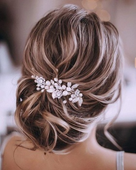 Unicra stříbrná svatba křišťálové vlasy vinná réva květ list čelenka Svatební vlasové doplňky pro