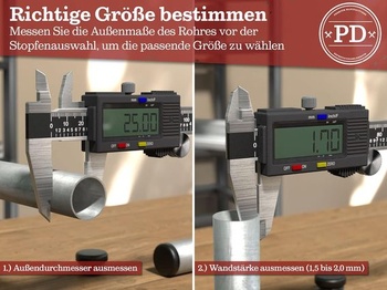 PD® lamelové zátky okrúhle 32mm pre okrúhle rúrky - okrúhle koncovky z PE plastu - rúrkové zátky