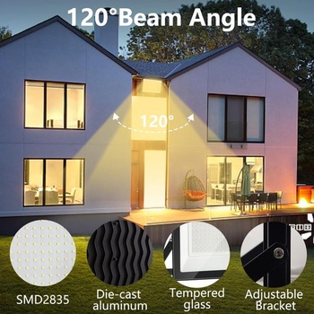 Probapre 50W LED reflektor vonkajší, IP65 vodeodolný vonkajší reflektor LED reflektor 5000LM