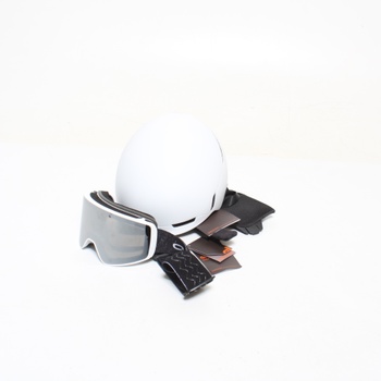 Lyžiarska helma s okuliarmi Odoland, biela, M