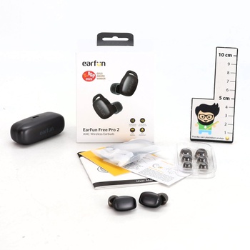 Černé sluchátka bez drátu EarFun Pro 2 