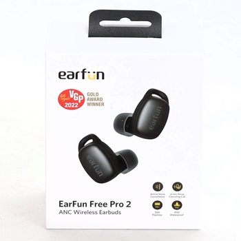 Černé sluchátka bez drátu EarFun Pro 2 