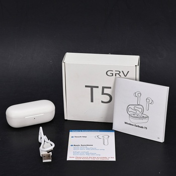 Bezdrátová sluchátka Grv T5 bílé
