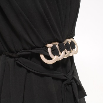 Dámské letní šaty černé s páskem 