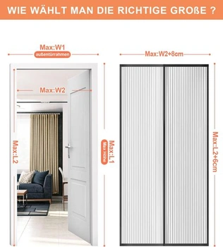 Magnet na balkonové dveře HOWIN, síťka proti hmyzu, terasové dveře bez vrtání 100 x 220 cm, síť